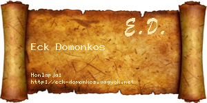 Eck Domonkos névjegykártya